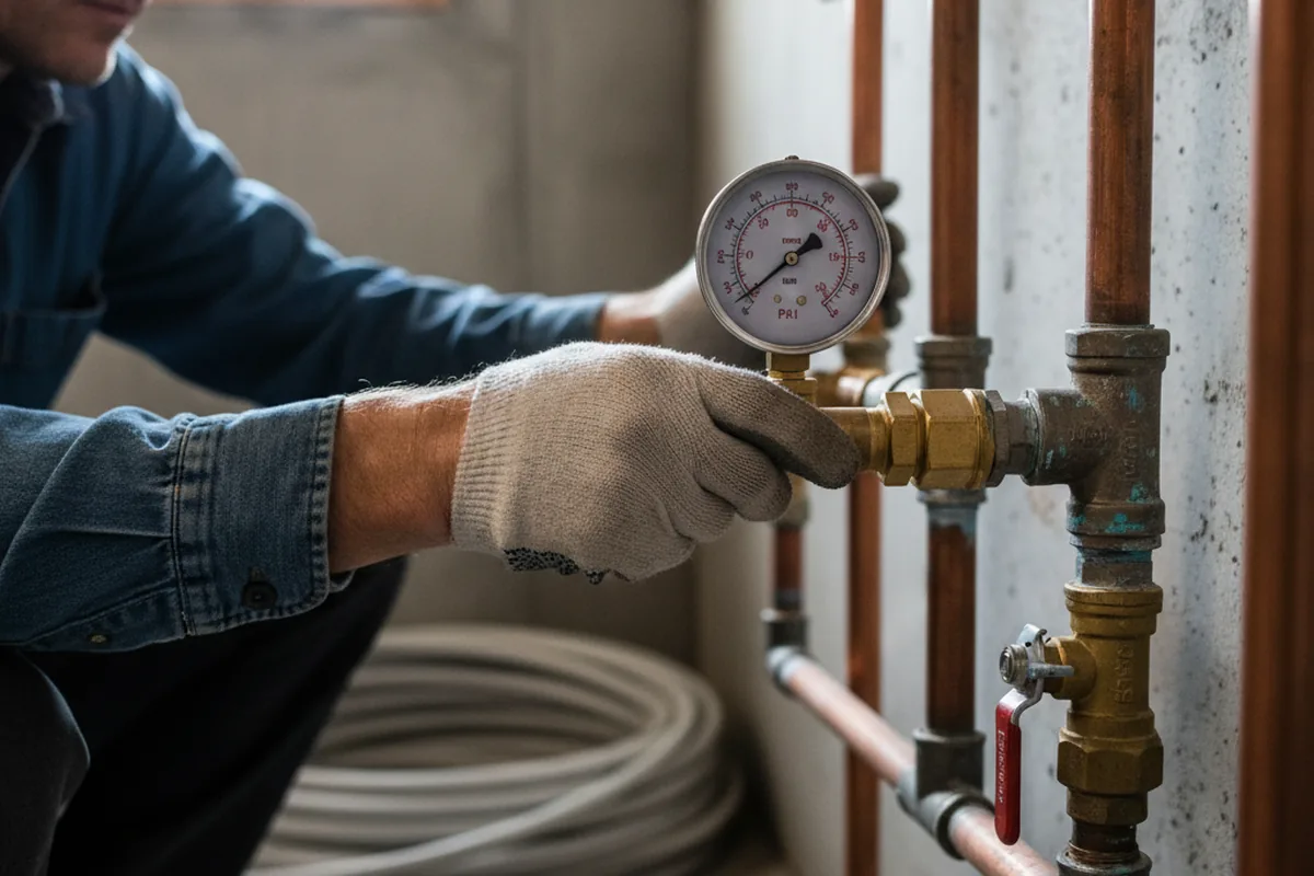 Pressure testing a repaired line during Water Line Repair in Everson